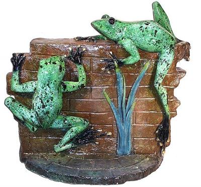 Frogs on the Wall Large Plaque