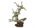 Leaping Tree Frogs - Bronze Sculpture