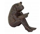 School Reading Frog Statue