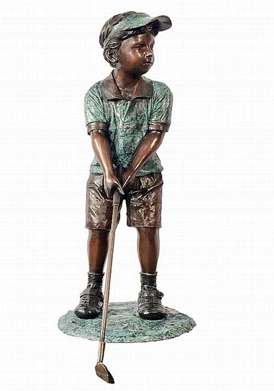 Young Golfer Boy on the Go Sculpture