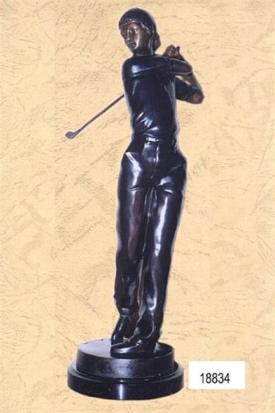 Male Golfer Sculpture - Bronze