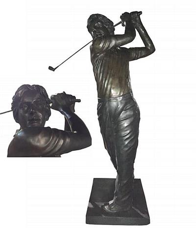 Male Bronze Golfer Taking Swing