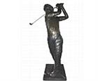 Male Bronze Golfer Taking Swing