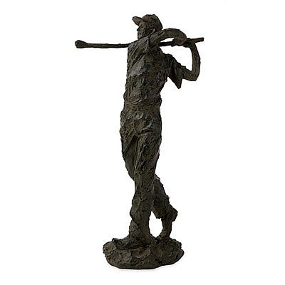 Golfer Man Ready to Swing Statue