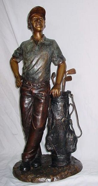 Tough Young Golfer Statue