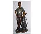 Tough Young Golfer Statue