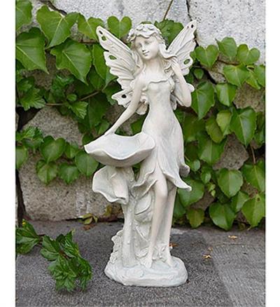 Dainty Fairy Statue and Bird Feeder