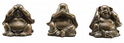 See No Evil Happy Buddha Figurines Set