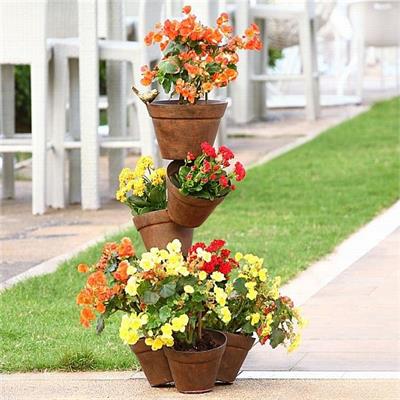 Precarious Planter Stand with Bird