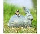 Bunny Rabbit and Bird Statue