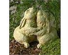 Loving Rabbit Couple Cuddling Statue