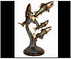 Migrating Salmon Sculpture - Bronze Tabletop