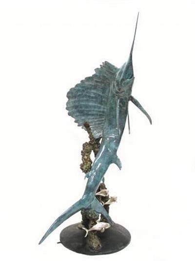 Life Size Sailfish Fountain Sculpture